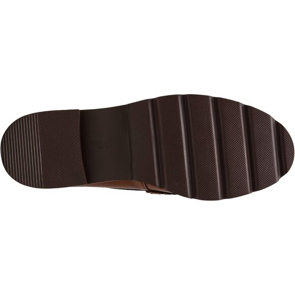 Anne Klein Womens Russet Rubber Low Chunky Heel Rounded Toe Emmylou Loafer Flat - Picture 7 of 7